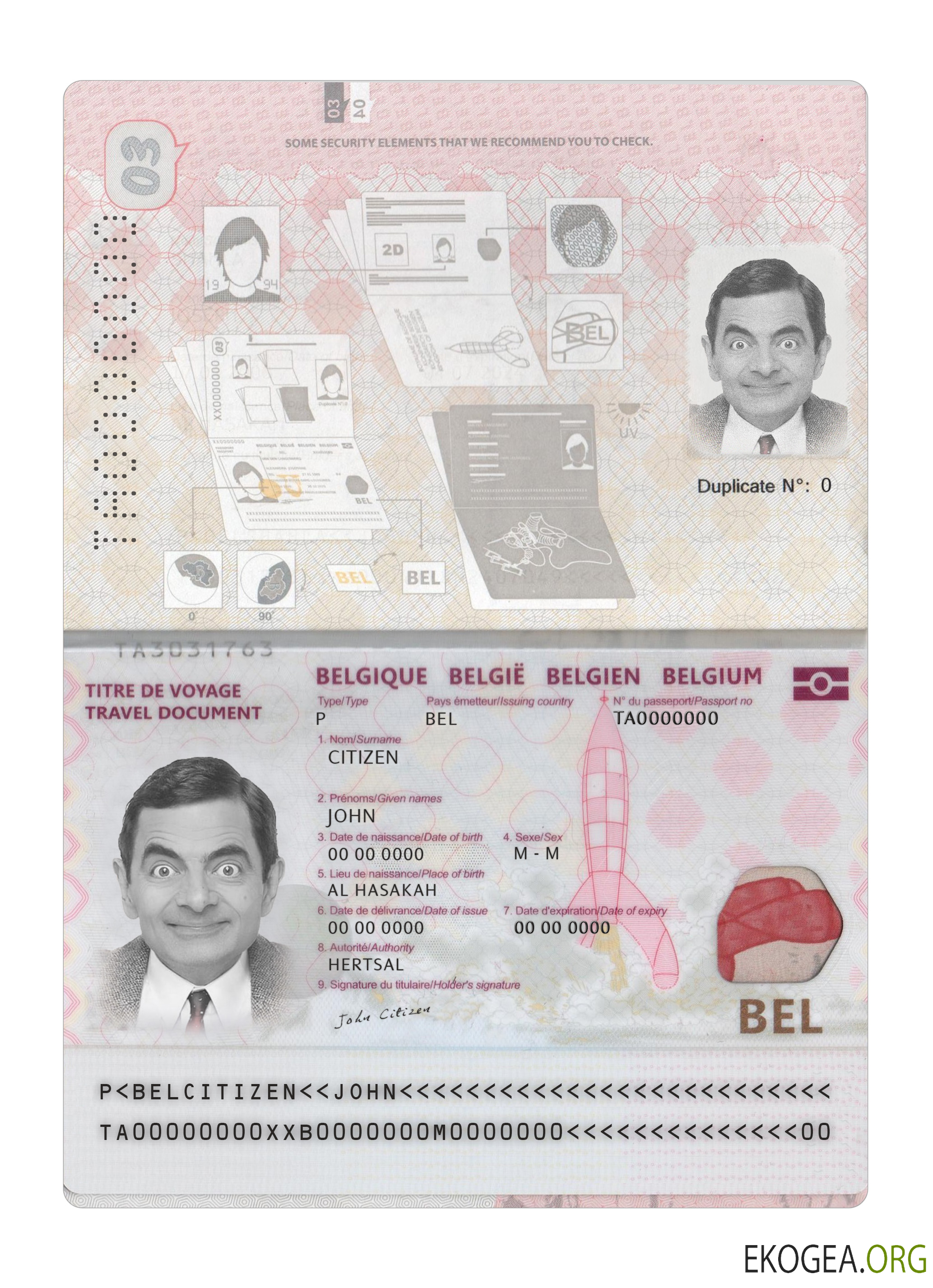 Passeport belge 2022 présent